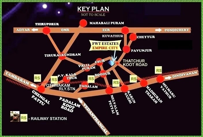 DTCP approved Residential and Villa Plot, land and PLOTS Layout Route map